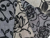 Tela tejida de algodón con flocado negro para sofá textil 